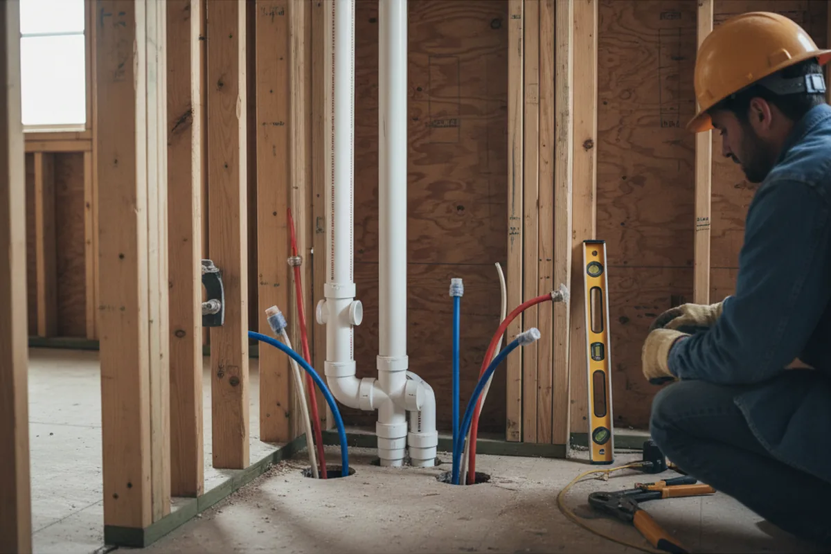 Drain and supply rough-in during Toilet Repair and Installation in Pflugerville